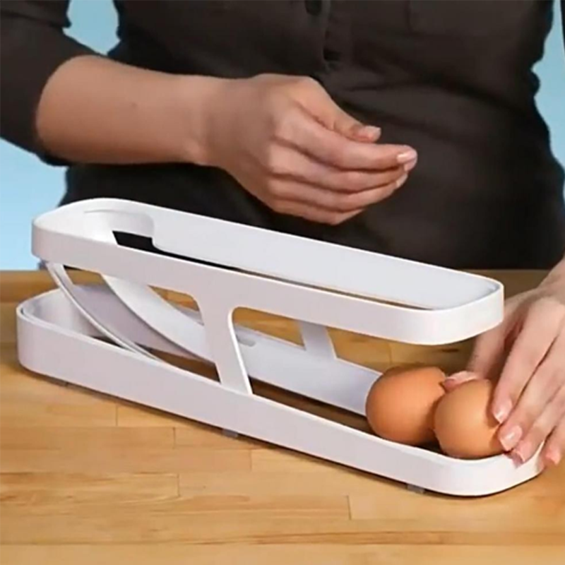 Owronline - Automatic Scrolling Egg Rack Holder Storage Box