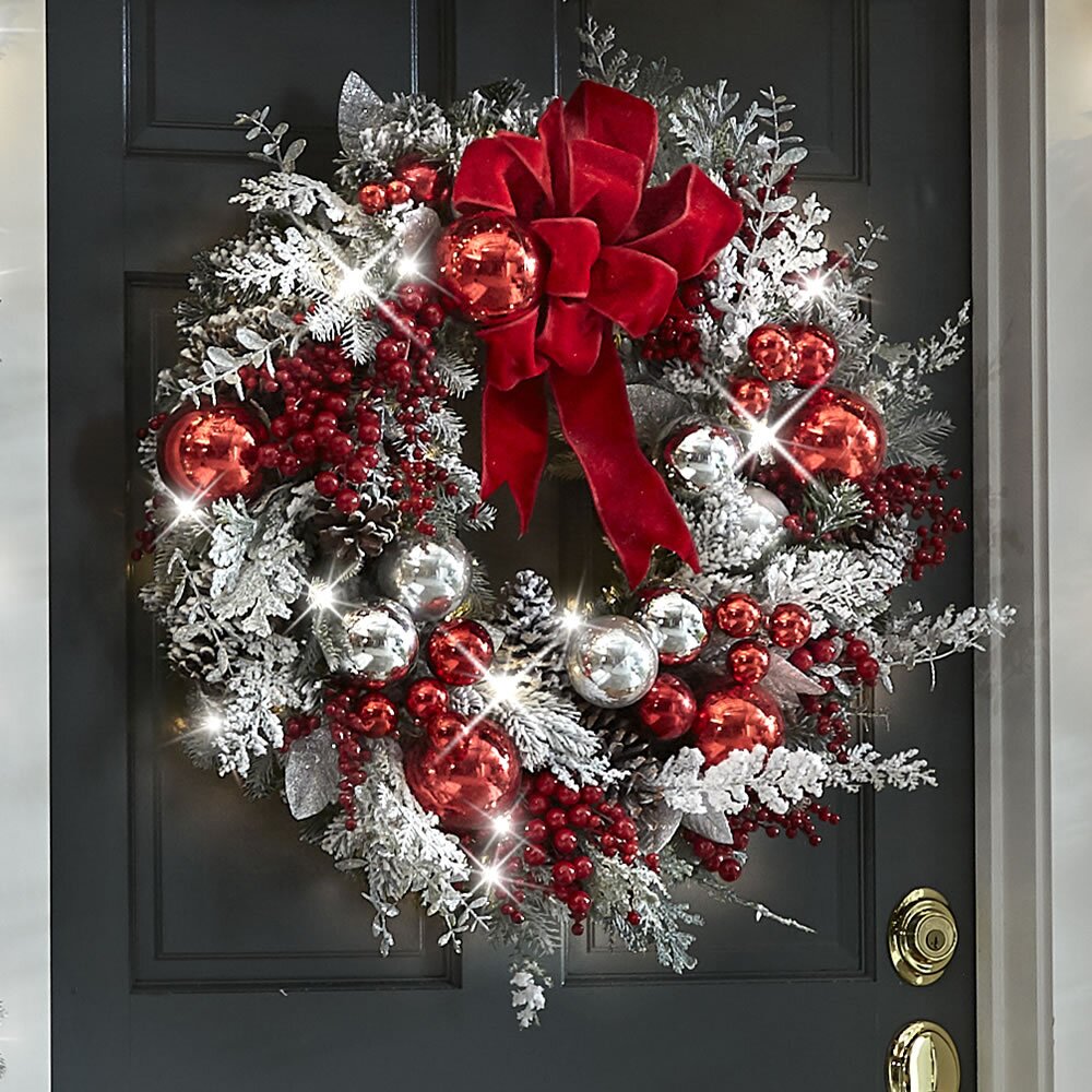 Owronline - The Cordless Prelit Red And White Holiday Trim