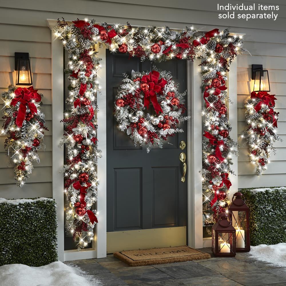 Owronline - The Cordless Prelit Red And White Holiday Trim