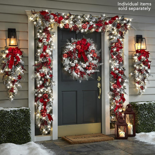 Owronline - The Cordless Prelit Red And White Holiday Trim