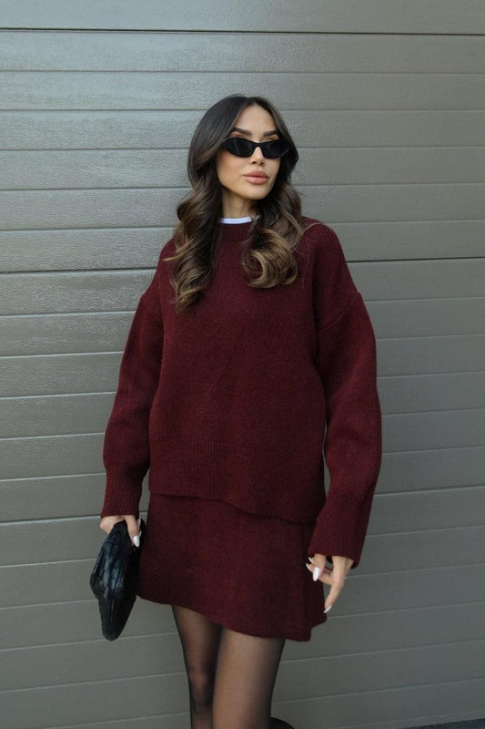 Owronline - Knitted skirt suit