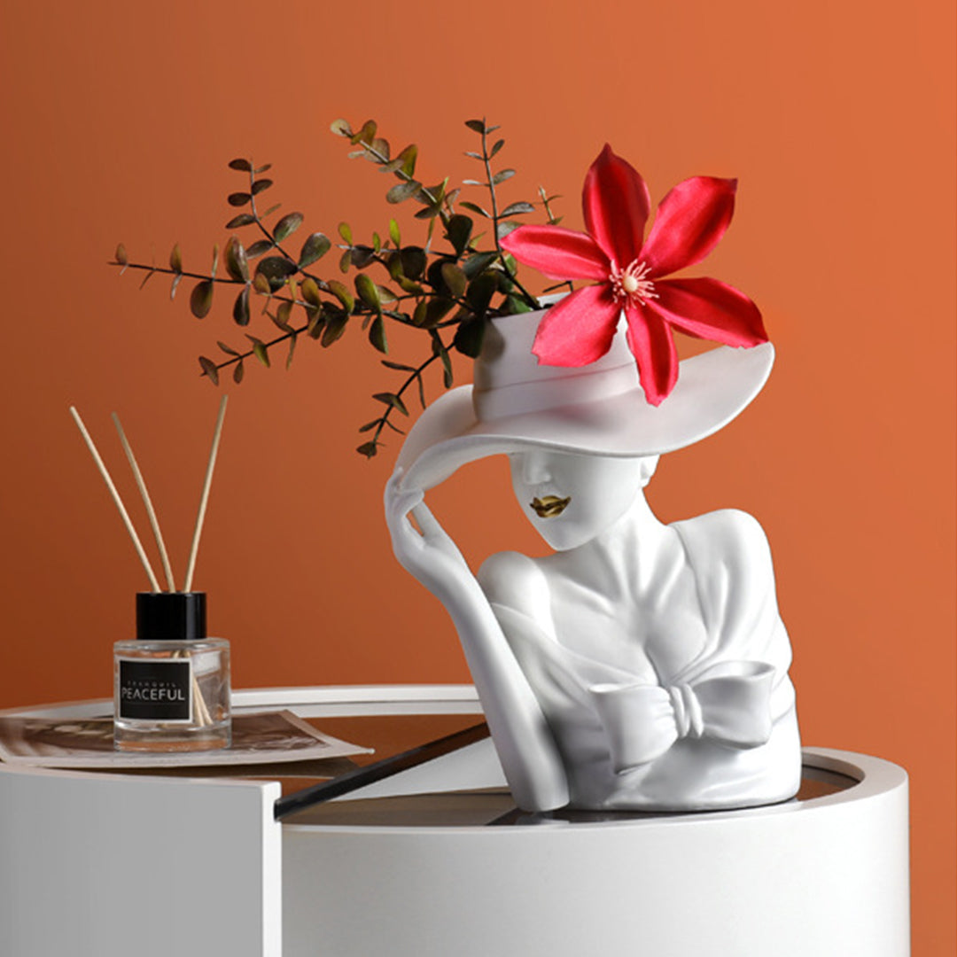 Owronline - Modern Girl Statue Flower Vase