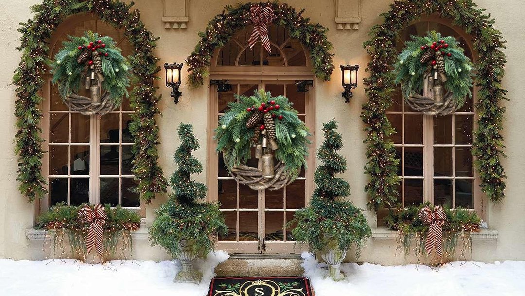 OWRONLINE - Farmhouse Christmas Wreath, Boho Wreath, Holiday Wreath