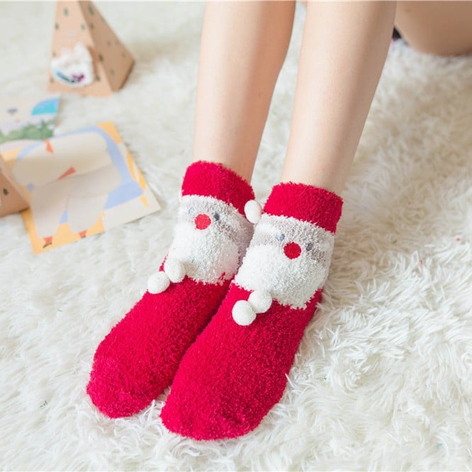 Owronline - Cute Christmas Style Thickened Warm Socks