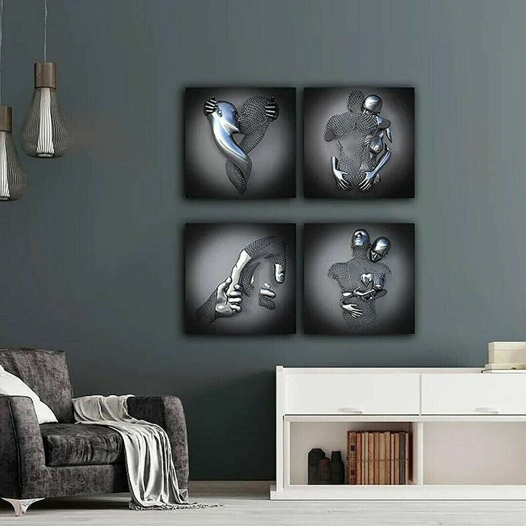 Owronline - Love Heart Gray-3D Art Wall