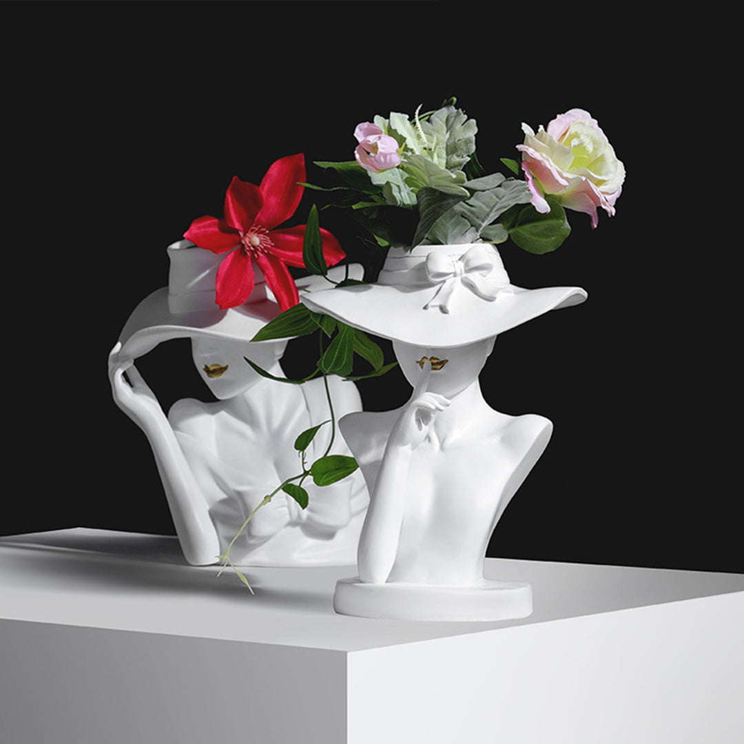 Owronline - Modern Girl Statue Flower Vase