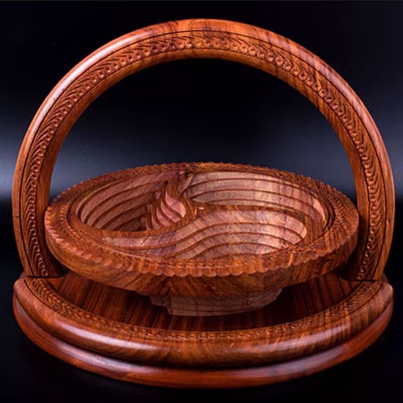 Owronline - Handmade wood carving fruit plate