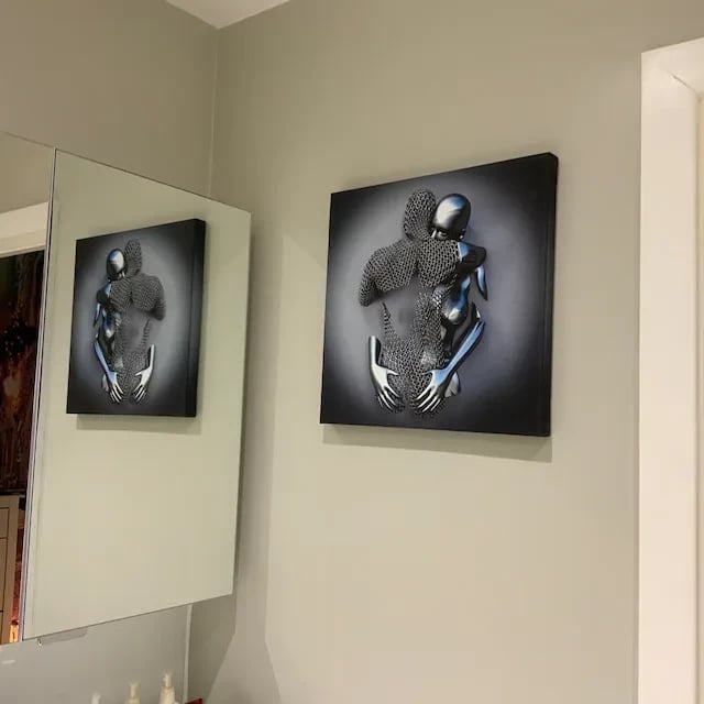 Owronline - Love Heart Gray-3D Art Wall