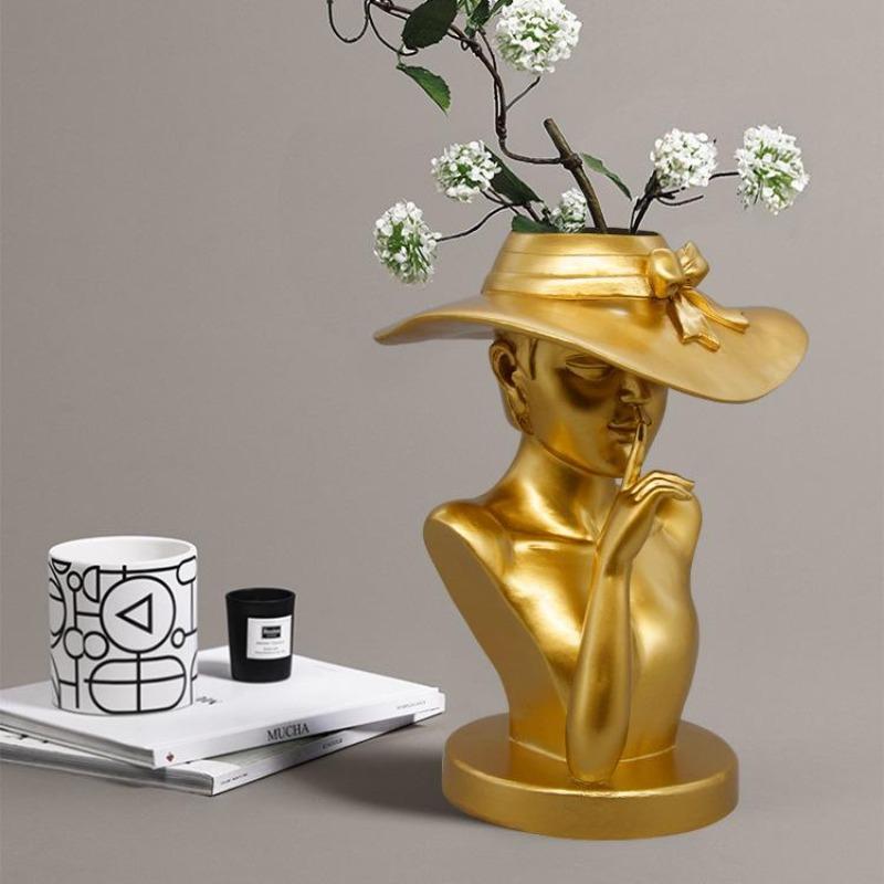 Owronline - Modern Girl Statue Flower Vase