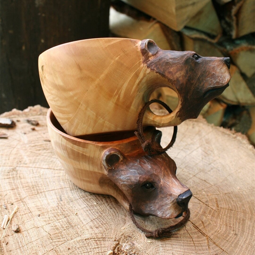 Owronline - Hand Carved Wooden Mug