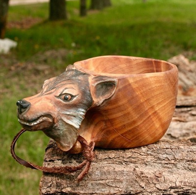 Owronline - Hand Carved Wooden Mug