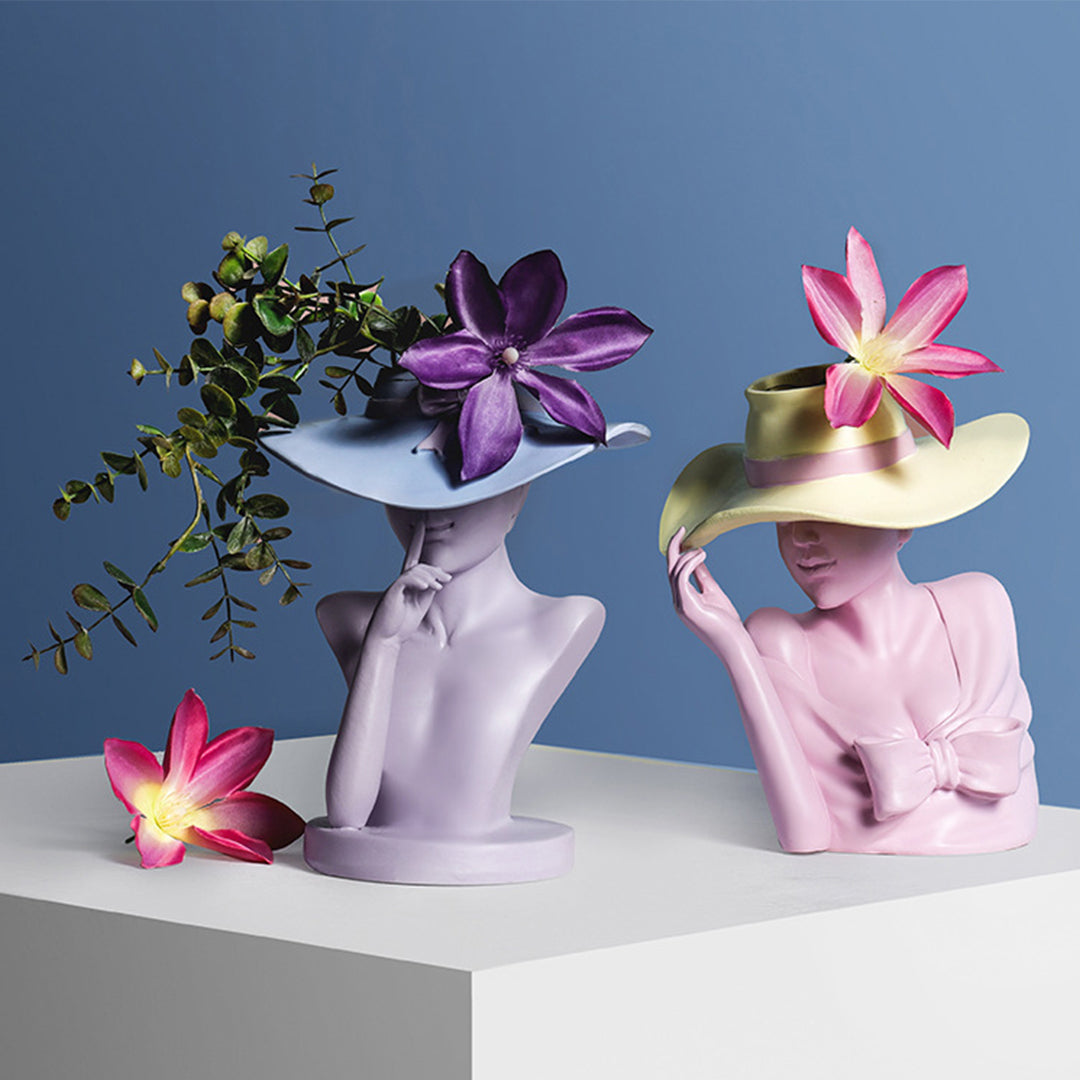 Owronline - Modern Girl Statue Flower Vase