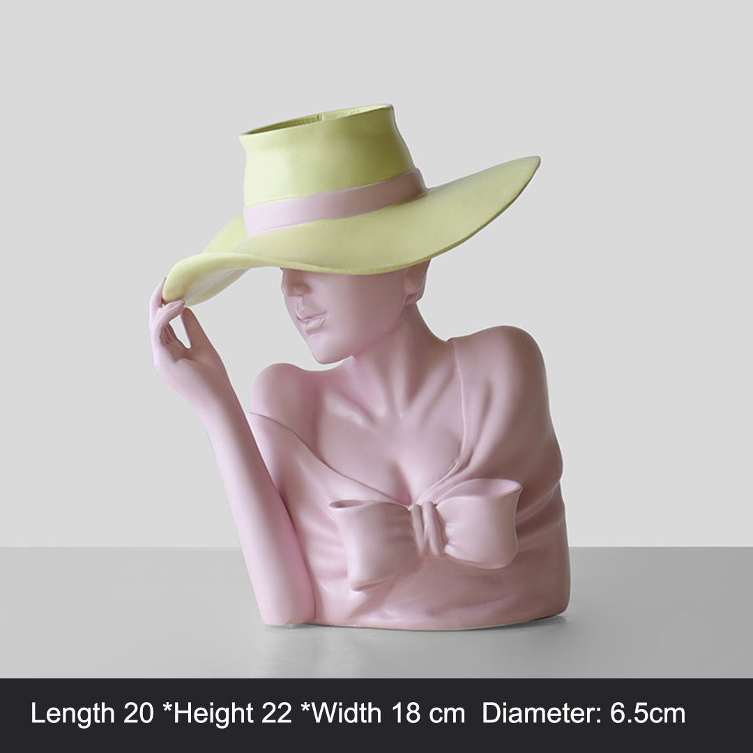 Owronline - Modern Girl Statue Flower Vase