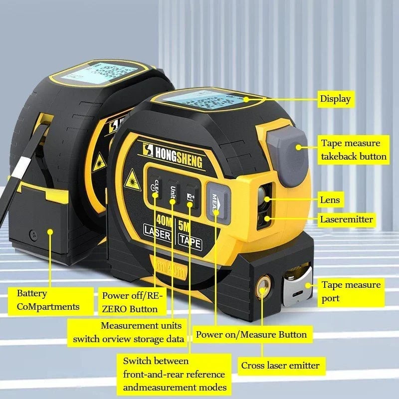 Owronline - Measurin Sight 3-In-1 Infrared Laser Tape Measuring