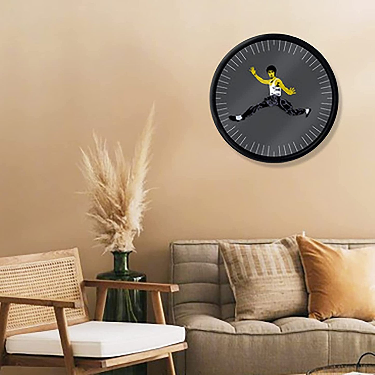 Owronline - Kung Fu Wall Clock Bruce Lee Home Decoration Personality Creative Round Clock