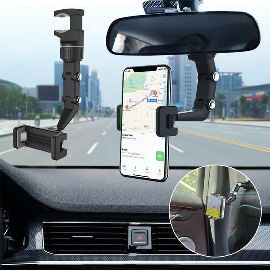 Owronline - Multifunctional rearview mirror phone holder