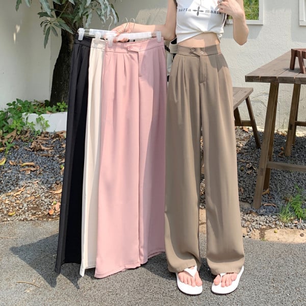 Owronline - Figure-flattering versatile high-waisted wide leg trousers