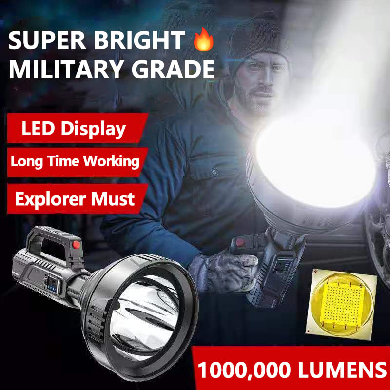 Owronline - New German 1000000 lumens Waterproof Spot Lights Handheld Large searchlight