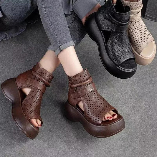 Owronline - Newest Women's Retro Soft PU Leather Sandalias