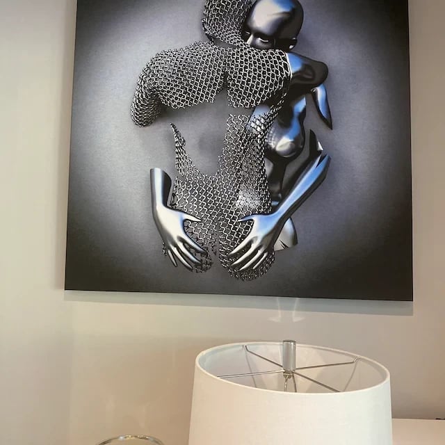 Owronline - Love Heart Gray-3D Art Wall