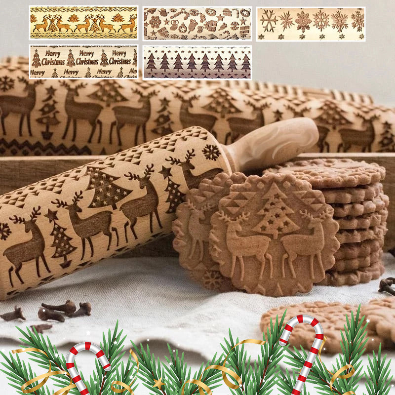 Owronline - Christmas Wooden Rolling Pins