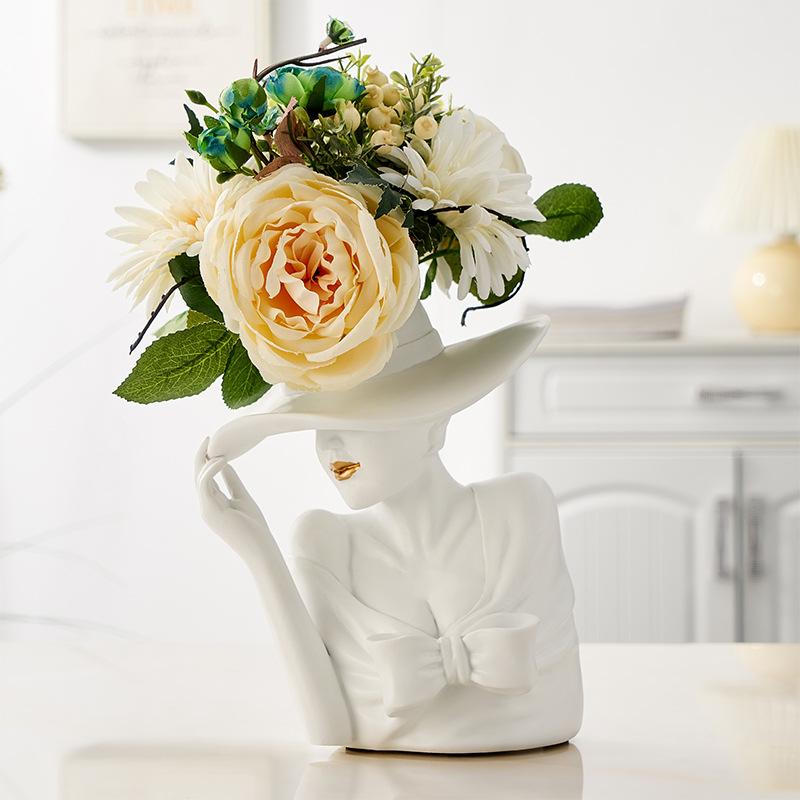 Owronline - Modern Girl Statue Flower Vase