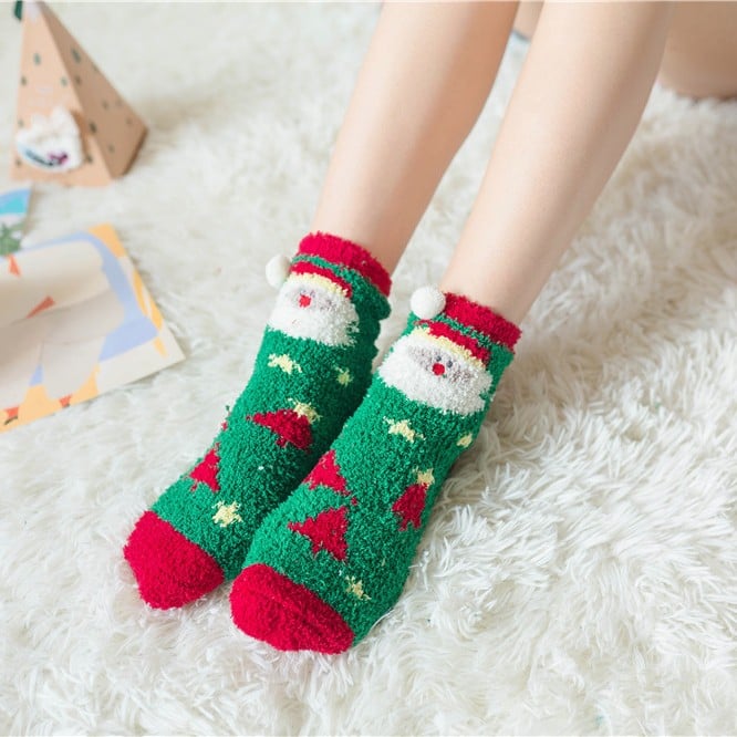 Owronline - Cute Christmas Style Thickened Warm Socks