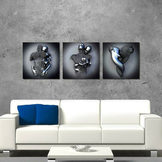 Owronline - Love Heart Gray-3D Art Wall