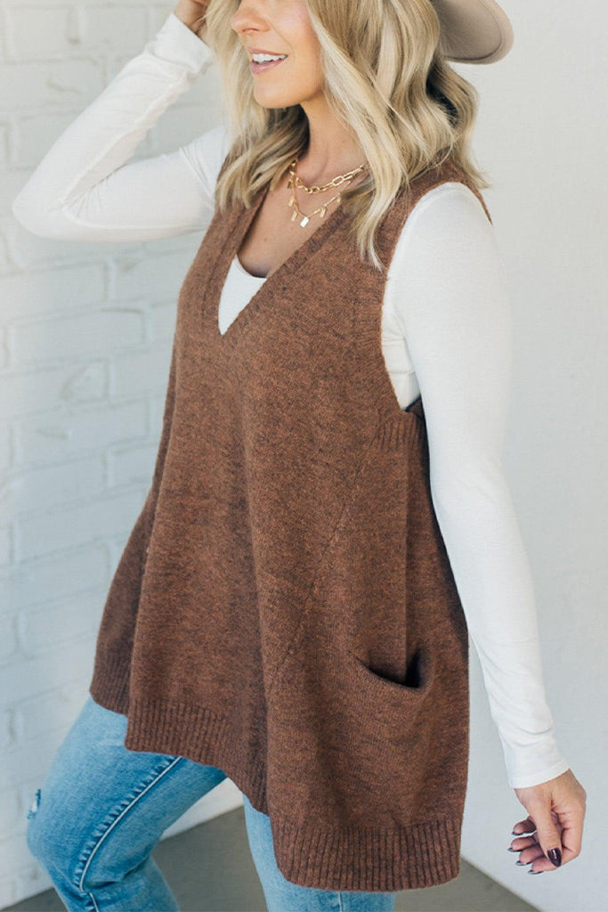 Owronline - Cozy Pocket Sweater Vest