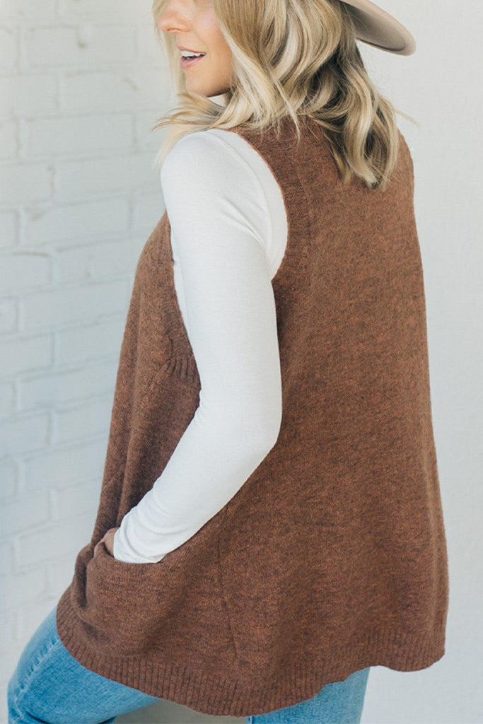 Owronline - Cozy Pocket Sweater Vest