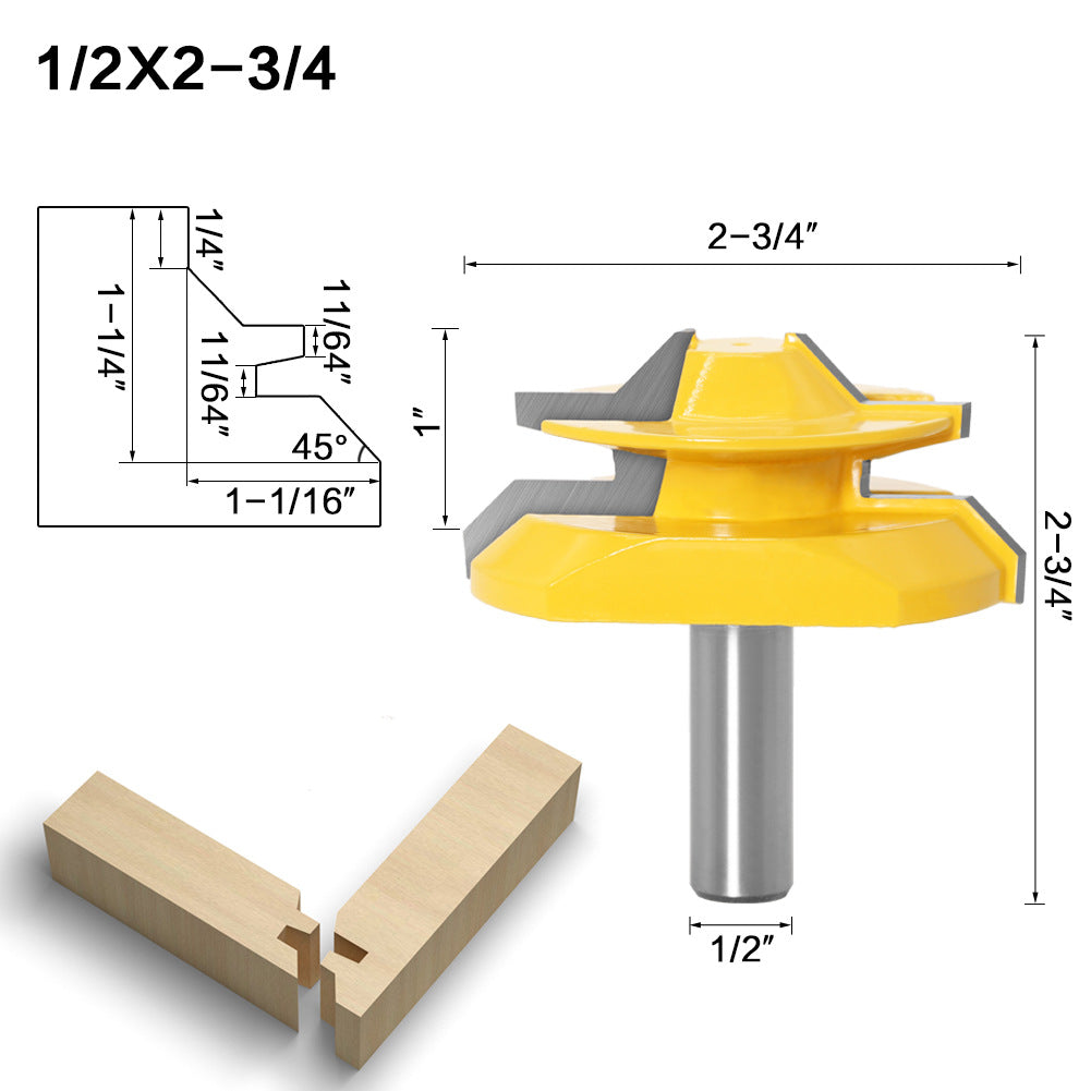 OWRONLINE - 45-degree Lock Miter Router Bit - 1/2" Shank