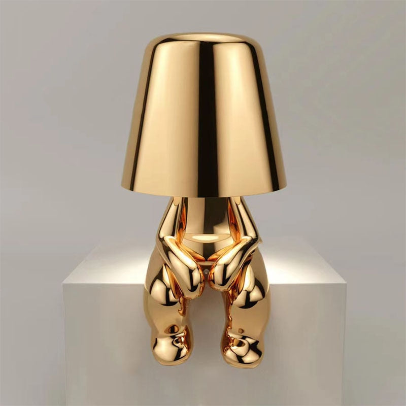 Owronline - The Thinking Man's Little Golden Man Table Lamp