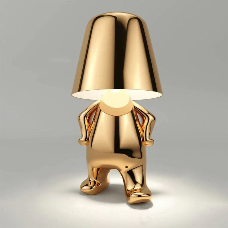 Owronline - The Thinking Man's Little Golden Man Table Lamp