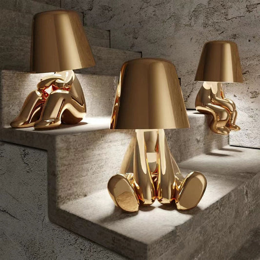 Owronline - The Thinking Man's Little Golden Man Table Lamp