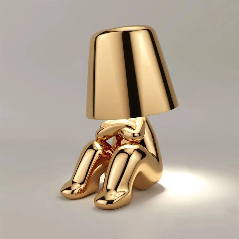 Owronline - The Thinking Man's Little Golden Man Table Lamp