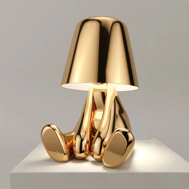 Owronline - The Thinking Man's Little Golden Man Table Lamp