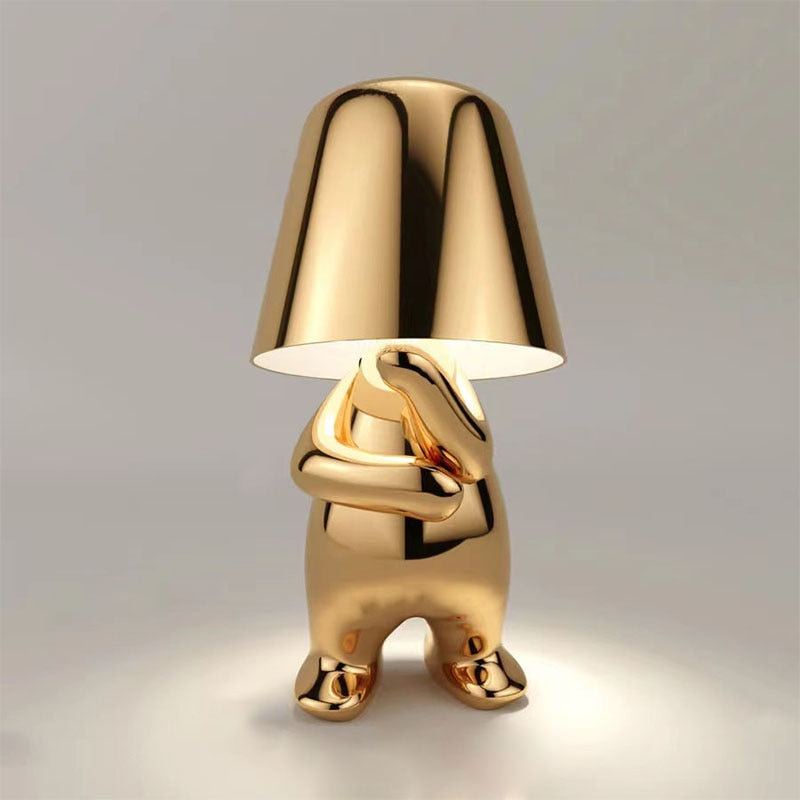 Owronline - The Thinking Man's Little Golden Man Table Lamp