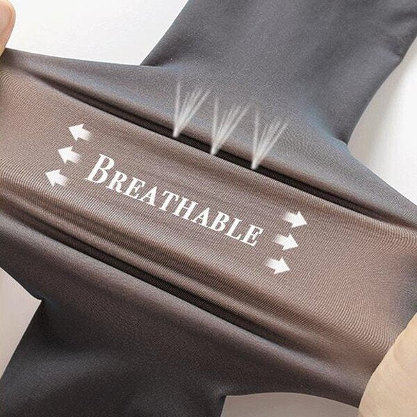 Owronline - Flawless Legs Fake Translucent Warm Plush Lined Elastic Tights