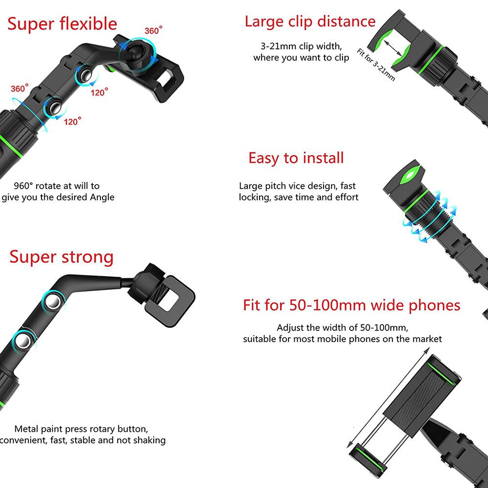 Owronline - Multifunctional rearview mirror phone holder