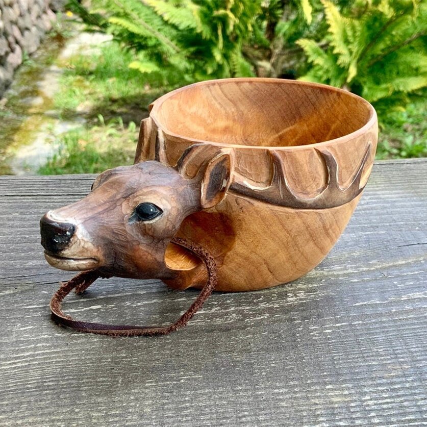 Owronline - Hand Carved Wooden Mug