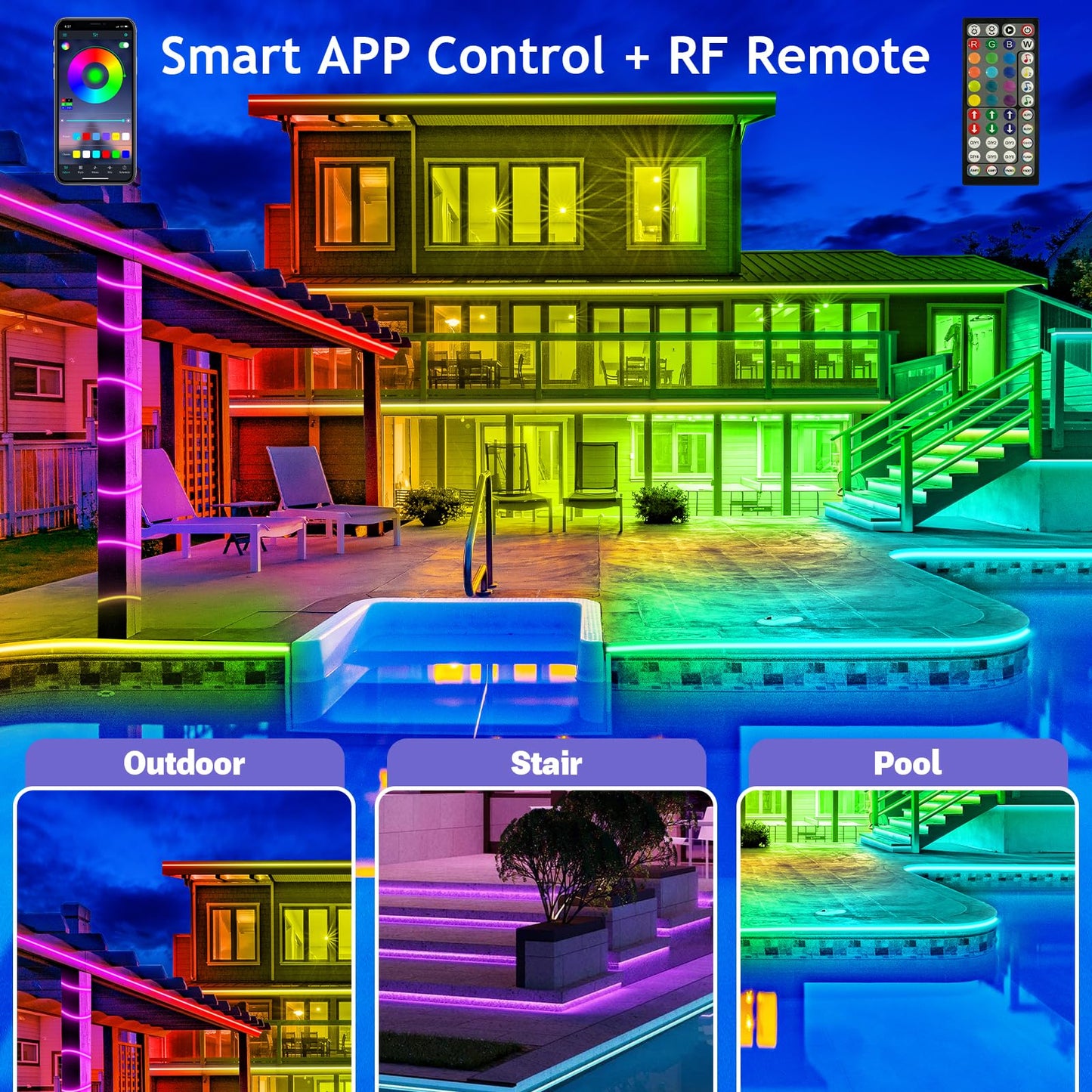 Owronline - Smart Rainbow LED Permanent Outdoor Light