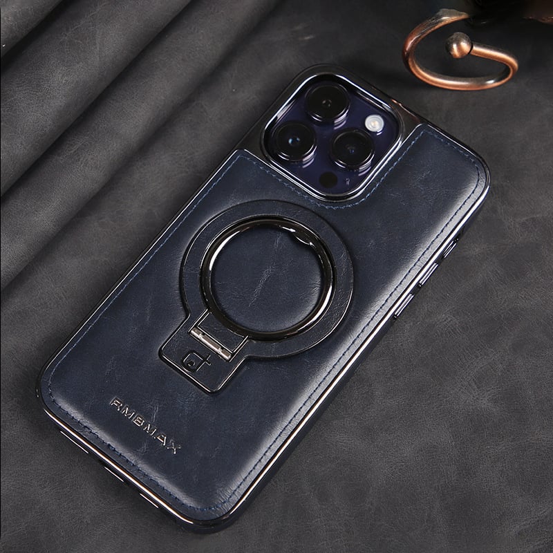 Owronline - Luxury Leather Invisible Stand iPhone Case