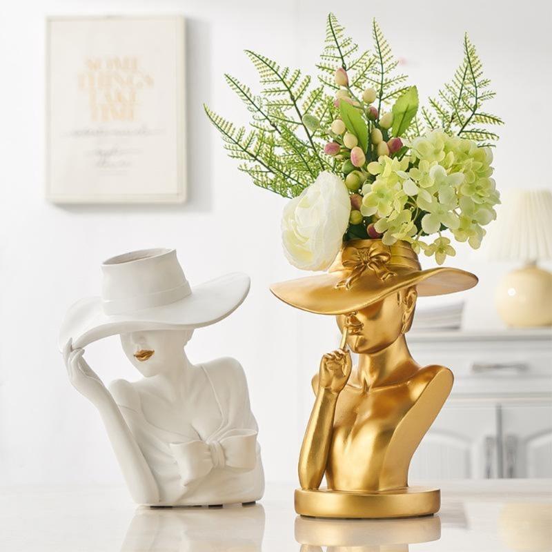 Owronline - Modern Girl Statue Flower Vase