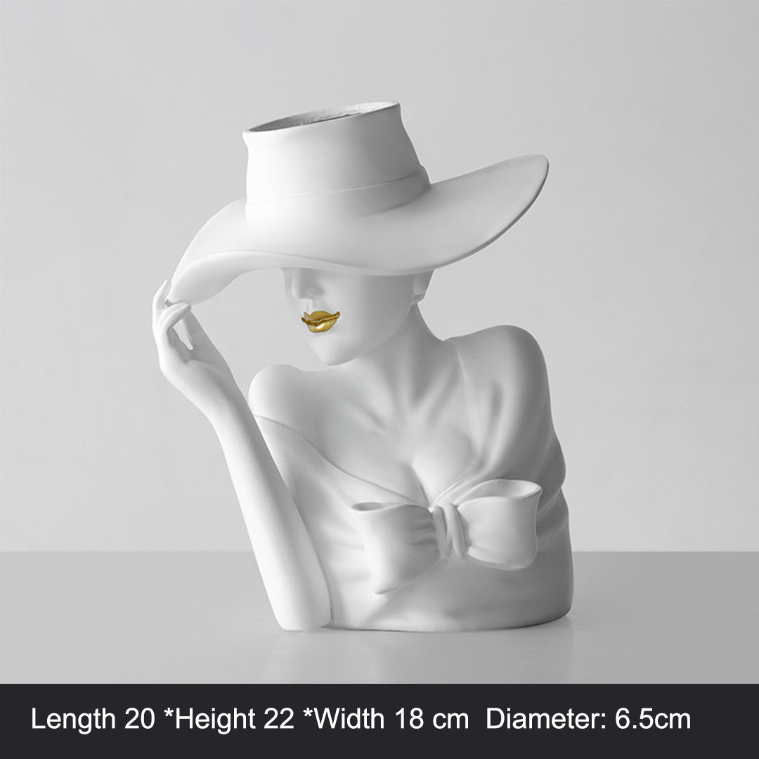 Owronline - Modern Girl Statue Flower Vase