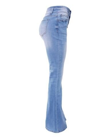 Owronline - 90s Vintage Button Fly High Waist Flare Leg Jeans