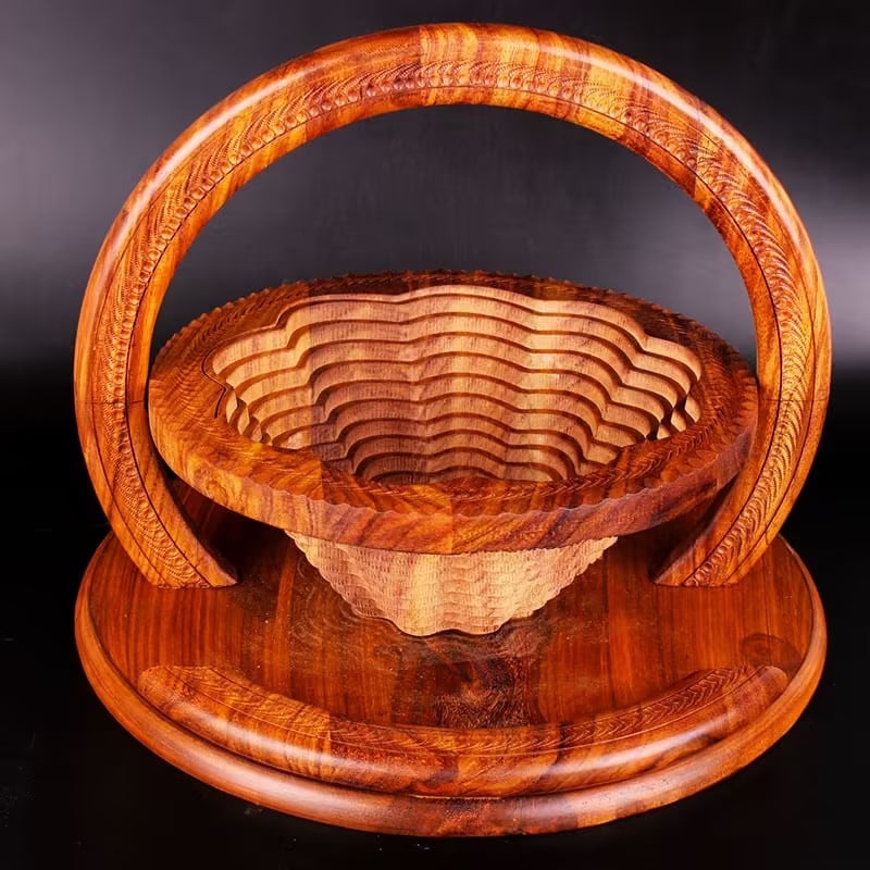 Owronline - Handmade wood carving fruit plate