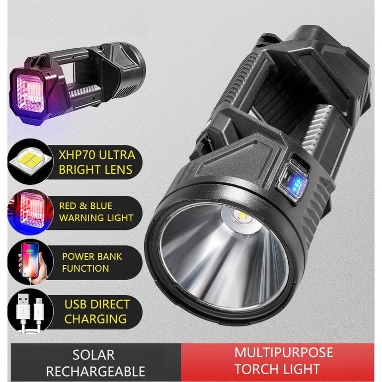 Owronline - New German 1000000 lumens Waterproof Spot Lights Handheld Large searchlight