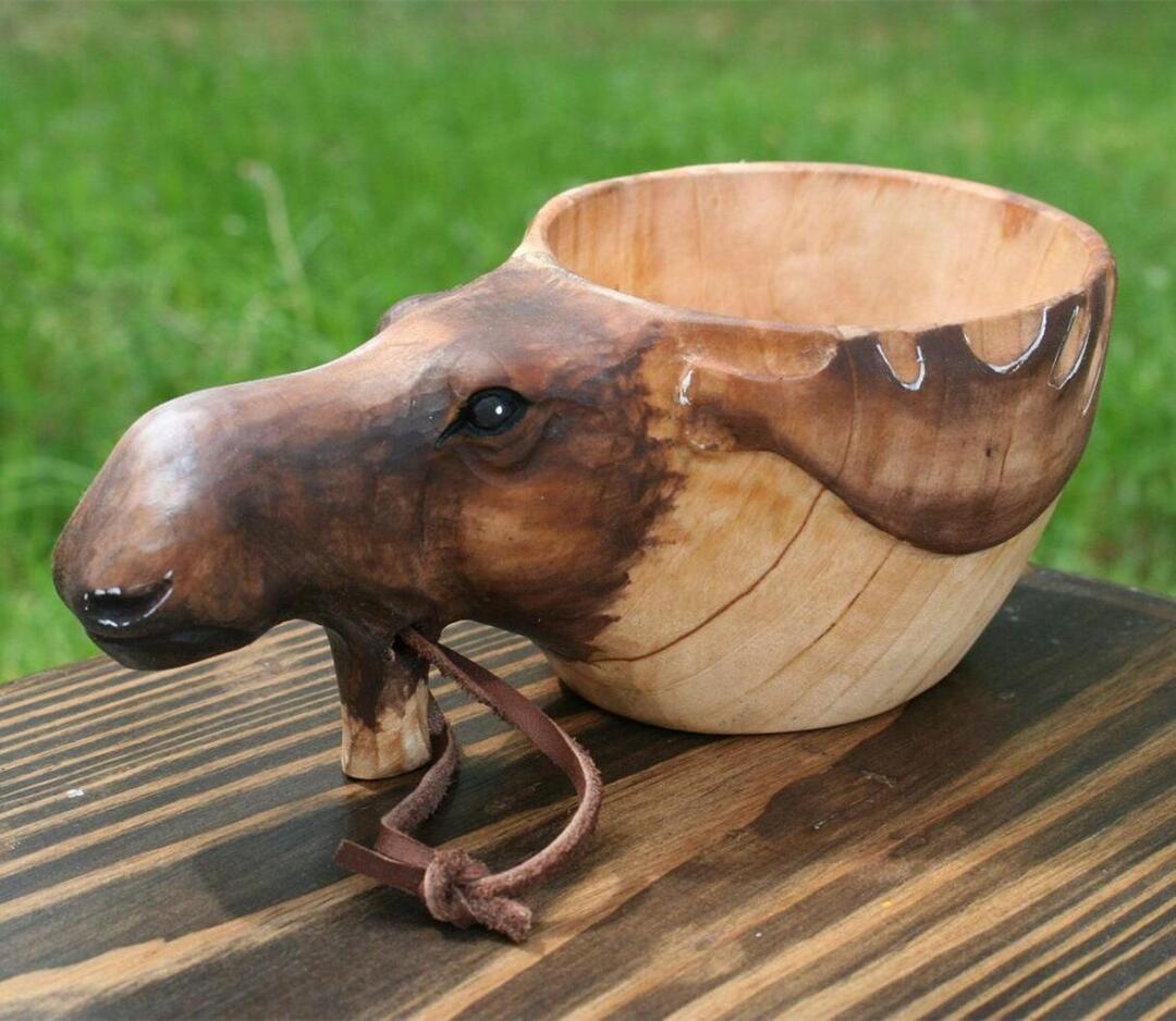 Owronline - Hand Carved Wooden Mug