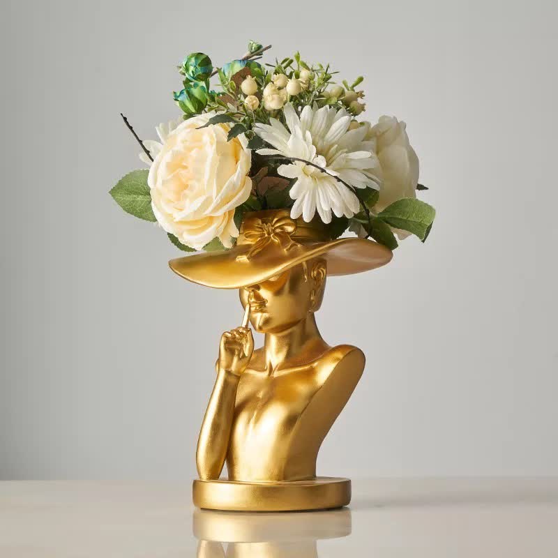 Owronline - Modern Girl Statue Flower Vase