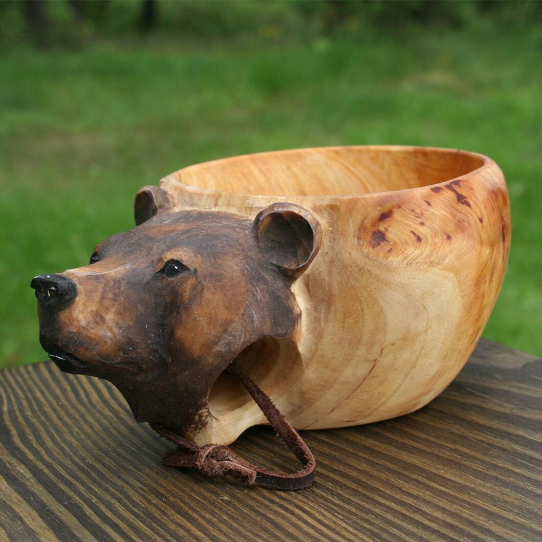 Owronline - Hand Carved Wooden Mug